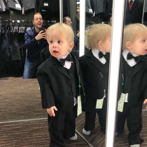 5 Piece Toddler Black Suit - Picture 9 of 16
